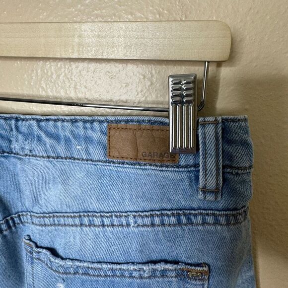 Garage Shorts Women's 7 blue Boyfriend Denim Distressed - Picture 9 of 12